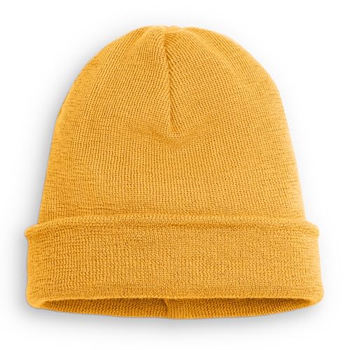 Ehrenkind® Strickmütze für Kinder | aus feinster Merino Schurwolle | Safran | Made in Germany | Unisex | Mütze Kinder | Mütze Jungen und Mädchen | Beanie | Ideal im Herbst und Winter