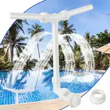 LALAGO Wasserbrunnen Dual Spray Einstellbarer Pool Wasserfall Brunnen mit Adapter Belüfter, Doppelte Sprühwasserbrunnen, Pool Zubehör für Über Inground Spa Kühles Warmes Wasser Temperaturen (Weiß)