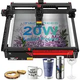 Twotrees TS2-20 W Lasergravierer, 130 W Hochenergie-Lasergravurmaschine, 20 W Ausgangslaserschneider und Graviermaschine DIY-Lasergravierer für Holz/Metall/Glas