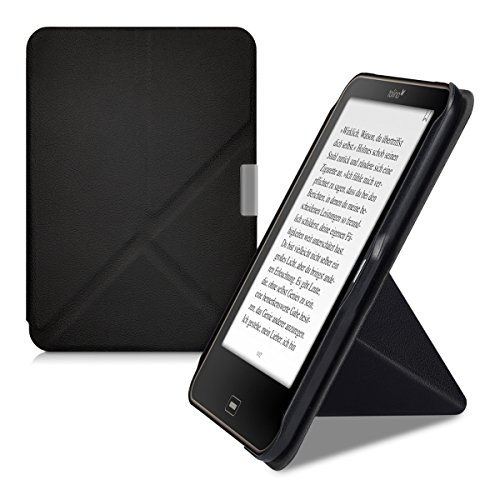 kwmobile Hülle kompatibel mit Tolino Vision 1/2 / 3/4 HD Hülle - Kunstleder Case - eReader Schutzhülle - Cover Schwarz