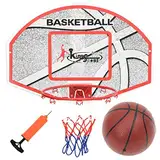 vidaXL Basketball Set für die Wandmontage 5-TLG. mit Basketballbrett Ring Basketballnetz Ball Pumpe Basketballkorb Basketballanlage 66x44,5cm