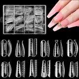 ZIFUTON 288 Stück Nagelformen Dual Nail Forms Set,12 Stile Nagelformen Nagelverlängerung,Nägel Verlängerung Gel Duale Nagelformen,für Polygel Extension Maniküre Nagelkunst Design Salon DIY-12 Größen