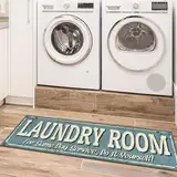 Ottomanson Laundry-Kollektion klassischer Teppichläufer mit Gummirückseite, 50 cm x 150 cm, Blau