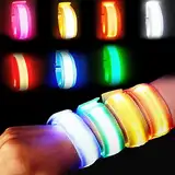 Kireida® 8 Stück LED-Glüh-Armbänder, leuchtende Armbänder, blinkende Arm-Arm-Armbänder, blinkende Armbänder, Leuchtend im Weihnachtsdunkel, kreatives Geschenk