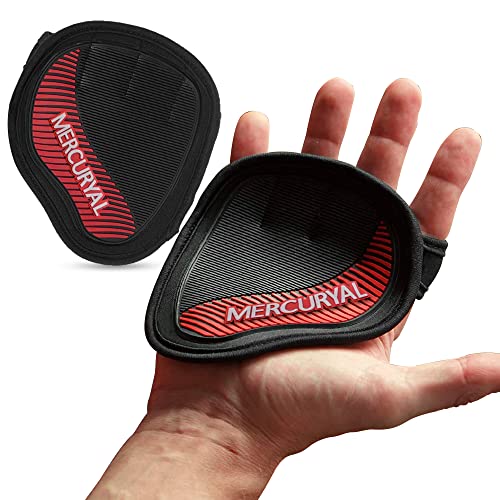 MERCURYAL Pack 2 Fitness Griffpolster Griffpads für Klimmzüge - klimmzug Handschuhe - Griffpads Krafttraining - griffpolster Kraftsport – Neopren Grip Pads - Alternative für Handschuhe (Rot, L)