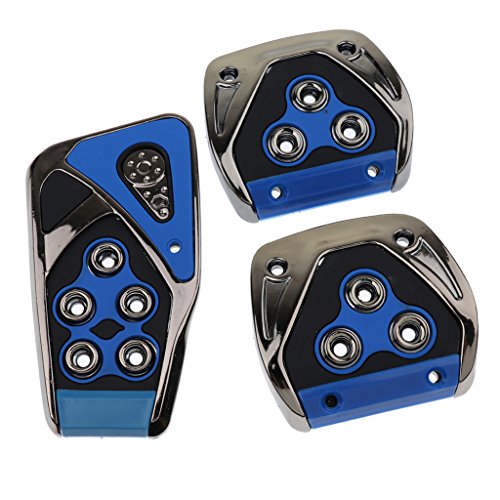 3 Stück Schaltgetriebe Auto Bremse Kupplung Beschleuniger Fußpedal Anti-Rutsch-Pad Abdeckungen 3 Stück - Blau