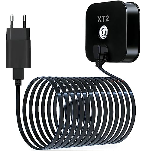 Basesailor 3M Blink XT XT2 Ladekabel mit Ladegerät,Wandadapter Stromversorgung Rechtwinkligen 90 Grad Micro USB Flach Kabel,Wasserdichtes Netzteil Stromkabel für Blink XT XT2 Indoor Outdoor 3th Kamera