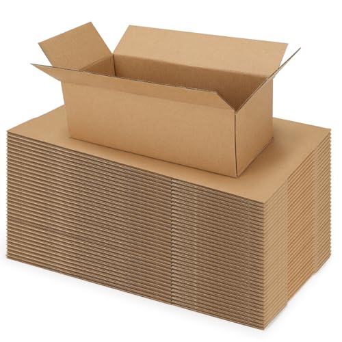 EYMPEU 40 Stück 22,9x10,2x7,7cm Braune Versandkarton, Kartons für Gegenstände, Spielzeug, Schreibwaren und Weihnachtspäckchen