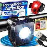 NEXTCOVER® Fahrradlicht Set mit [VisionOne] LED Set I USB-C aufladbar & wasserdicht I StVZO zugelassen I Fahrrad Licht vorne I Fahrradlampe & Fahrrad Rücklicht, Fahrradbeleuchtung Akku, Licht Fahrrad