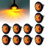 GSRECY 1,9 cm versiegelte runde 24 V LED vorne hinten Seitenmarkierungsleuchte wasserdicht Bullet Clearance Markierungsleuchte für Pkw, LKW, Busse, Reisebusse (Bernstein, 24 V)