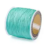 Cheriswelry 100 m 0,8 mm Nylon-Perlenschnur, Aquamarin, chinesisches Knoten, Rattail, Makramee-Faden, Schnurrolle für Schmuckherstellung, Kumihimo, Verpackungsbedarf, Basteln
