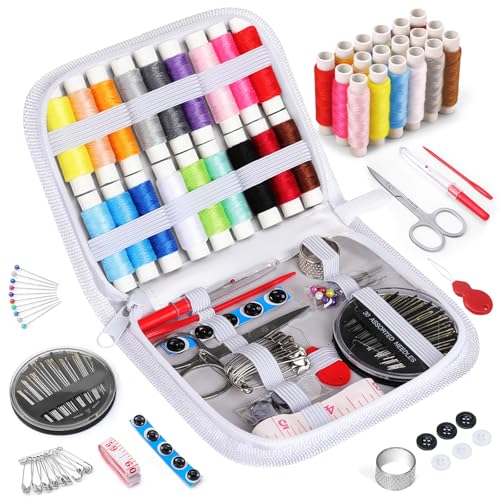 Coquimbo Nähset mit Nähzubehör, Nähzeug Geschenke für Mama Anfänger Reisende Kinder, Nähset Grundausstattung Sewing Kit für Hause Reise Camping & Notnähen mit Nähgarn Nähnadeln Schere Maßband