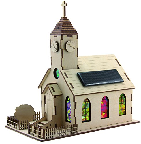 SOL-EXPERT group 40296 - Solar-Kirche Harmony, Bausatz, Holz, Natur