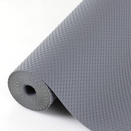 Hersvin Schubladenmatte (Übergröße) 50cmx600cm Schrankpapier Schubladeneinlage Wasserfest Nicht Klebende Unterlage Teppich für Küchenschränke (Dunkelgrau/Punkt)