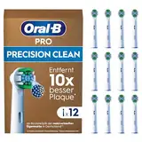 Oral-B Pro Precision Clean Aufsteckbürsten für elektrische Zahnbürste, Zahnreinigung, X-Borsten, Original Zahnbürstenaufsatz für Oral-B Zahnbürsten, briefkastenfähige Verpackung, 12 Stück