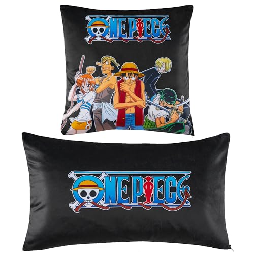 One Piece Kinder Kissenbezug, Set 2 Pillow Case 50 x 30cm & 35 x 35cm