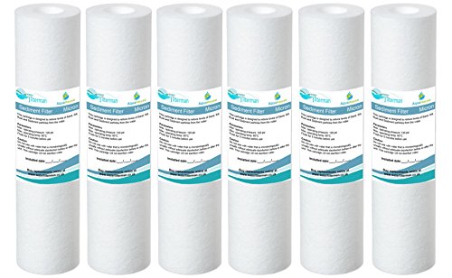 6x AquaHouse 10" Zoll Sediment Wasserfilter für Umkehrosmose, Wasserspeiseleitung & Partikelfiltration, passend für Standard 10" Filtergehäuse - 5 Micron