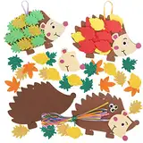 FYOJAIC 12 Igel Bastelsets für Kinder, Bastelset für Deko Anhänger Igel, Kunst und Bastelhandwerk für Herbst und Winter Basteln