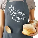 Saukore Lustige Backschürzen für Frauen, Küchenchef-Kochschürze mit 2 Taschen, niedliches Backgeschenk für Bäcker, Geburtstagsgeschenk für Mutter, Frau, Tochter, Schwester, Oma, Baking Queen