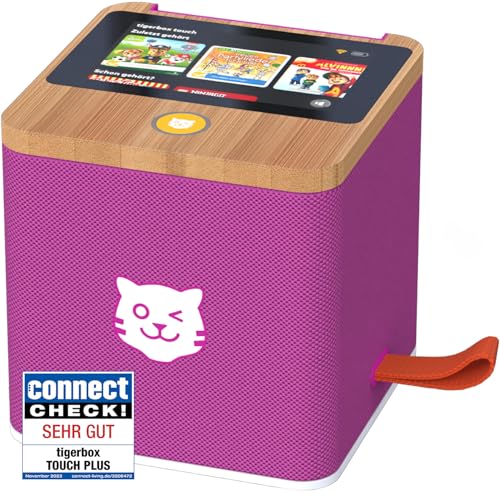 tigermedia tigerbox Touch Plus lila mit extra Langer Akkulaufzeit und Bluetooth Kopfhöreranschluss, Musikbox, Stereo, Sandmännchen, Eiskönigin, Prinzessin Lillifee, ‎1251