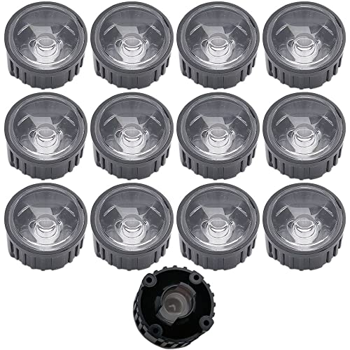 Cleiscry 20 Stücke Linse mit Halter für Lampe Hohe Leistung 5 8 10 15 25 30 45 60 90 120 Grad 1W 3W led len 20mm (20x 5 Grad, Schwarze Schale mit Füßen)