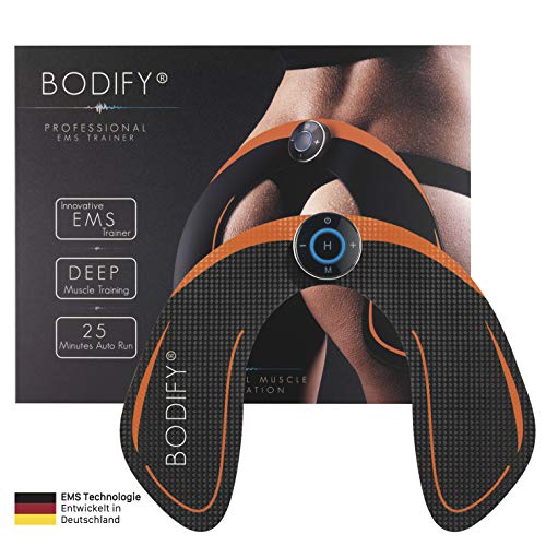 Bodify® EMS Trainingsgerät zur gezielten Stimulation der Po Muskulatur! - Muskelaufbau - EMS Hüfttrainer - Elektro Stimulationsgerät Po Muskeln - Fitness Training für Frauen DAS ORIGINAL