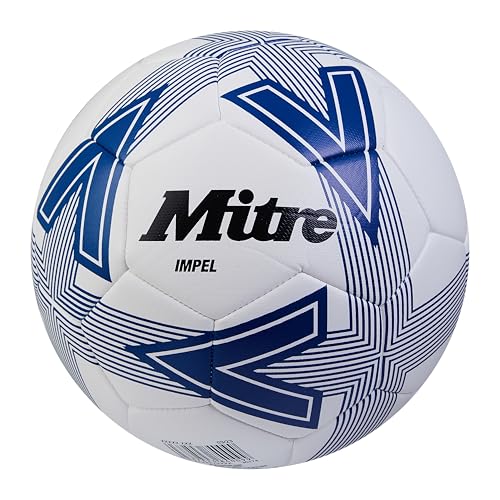 Mitre Impel L30P Fußball, hohe Strapazierfähigkeit, Formbeständigkeit, Weiß/Blau, 4