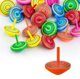 30 Stück Kreisel aus Holz Bunt Spielzeugkreisel Holzkreisel für Mitgebsel Kindergeburtstag Gastgeschenke Partydekorationszubehör