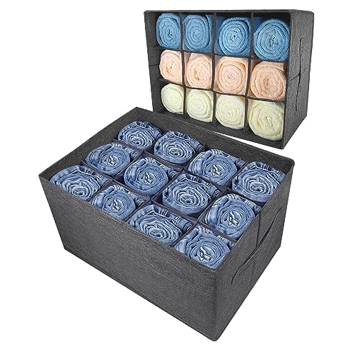 EASEVE Kleiderschrank Organizer Schublade Aufbewahrungsbox für Kleidung - 12 Zellen Ordnungssystem Schrank Kleider Aufbewahrung Boxen für Jeans, Hosen, Handtuch, Shirt, Pullover (1 Stück)