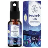 Melatonin Einschlafspray Hochdosiert - 400 Tage Vorrat (50ml) - mit reinem Melatonin (0,5mg pro Stoß), Vit B6 & Lavendel für die Schlafenszeit - Vegan - Ohne Alkohol - Himbeer-Geschmack - Alpha Foods