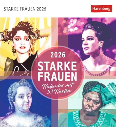 Starke Frauen Postkartenkalender 2026 - Kalender mit 53 Karten: Jede Woche ein kluges Zitat von mutigen Frauen! Kalender zum Aufstellen für die wöchentliche Portion Inspiration