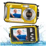 SenDeluz Unterwasserkamera, Full HD 2.7K 48MP Autofocus Digitalkamera 10FT Dual Screen Wasserdichte Kamera Selfie Anti Shake 16X Digital Zoom Schnorcheln Digitalkamera für Schnorcheln Schwimmen Urlaub