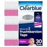 Clearblue Kinderwunsch Ovulationstest Kit Digital, 30 Tests + 1 digitale Testhalterung, Fruchtbarkeitstest für Frauen / Eisprung, nachweislich schneller schwanger werden