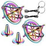 meekoo 2 Packung Metall Anti-Schwerkraft Gyroskop Bunte Spinnen Top Gyroskop Balance Spielzeug Pädagogisches Geschenk