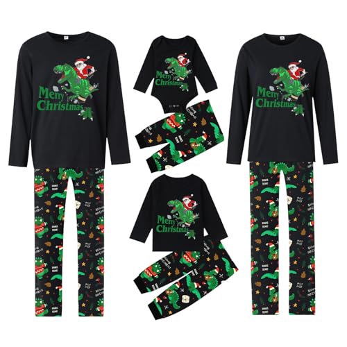 Familie Set Pyjama, Langarm Oberteil + Lange Schlafhose Weihnachtspyjama 2 Teiliges Passende Sets Weihnachtsmotive Pyjamas Set Weihnachten Nachtwäsche Set Passender Hausanzug Erwachsene Kinder