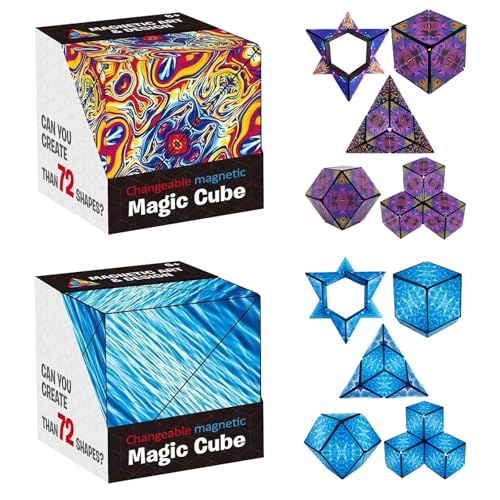 2 Stück Magic Star Cube 2 In 1 Zauberwürfel Sternenklarer Himmel Star Zauberwürfel Cube Würfel Star Cube Magic Cube Set 3D Puzzle Sternenklarer Himmel Cubes Toys Für Stress Entspannendes Spielzeug