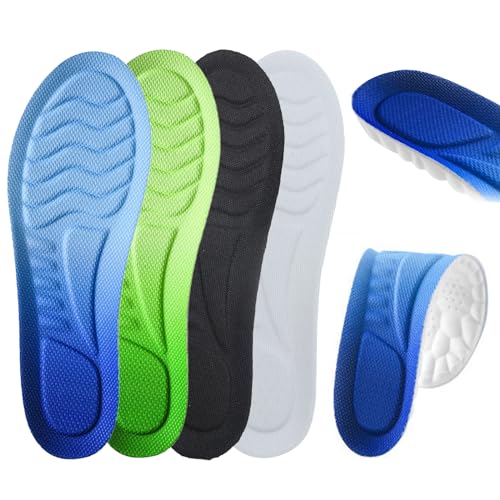 4 Paar Orthopädische Einlegesohle für Plantarfasziitis Plattfuß, Arch Einlagen Fersensporn, Komfort Sport Schuheinlagen für Wandern Laufen, Orthopädische Einlegesohle für Herren & Damen,39-40