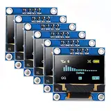 6Pcs 0,96 Zoll OLED-Anzeigemodul 12864 128 x 64 Pixel LCD Gelb Blau Platine I2C Seriell 0,96 Zoll IIC-Chip 4-polige selbstleuchtende Anzeigeplatine Kompatibel mit Raspberry Pi