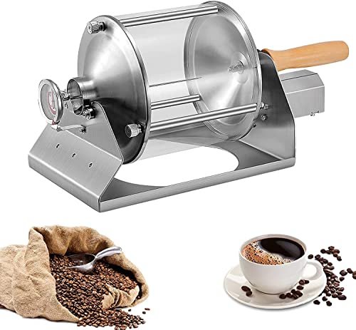 CACACOO Kaffeeröstmaschine Kaffeeröster Kaffeebohnenmaschine Nussröstmaschine für Cafe-Shop oder Zuhause 500Gramm silbrig