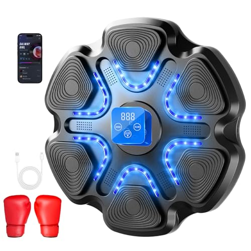 Innopower Smart Music Boxing Machine, LED Musik Boxmaschine mit Musik und Boxhandschuh, Bluetooth Boxmaschine mit 9 Geschwindigkeitsmodi Für Erwachsene und Kinder Exercise/Stress Release