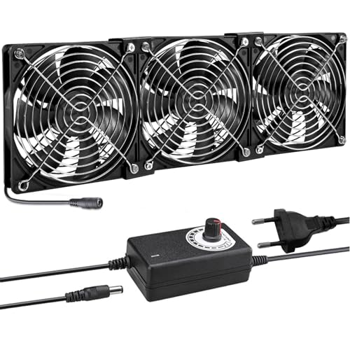Joycabin 120mm Gehäuselüfter, 12V lüfter, Computer Lüfter mit Geschwindigkeitskontrolle, PC Lüfte, Bürstenlos Kühlung Lüfter PC Lüfter für PC Computer Laptop, TV Box, AV Kabine, Router (3)