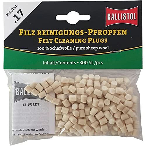 Ballistol Unisex – Erwachsene 23185 Filzreinigungspfropfen, neutral, Kaliber .17/4,5 mm-300 Stück