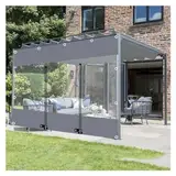 Transparente wasserdichte Planen-Seitenteile für Pergola, Outdoor, anpassbar, Kunststoff, transparenter Vorhang mit Reißverschluss, 4 x 2 m Abdeckfolie