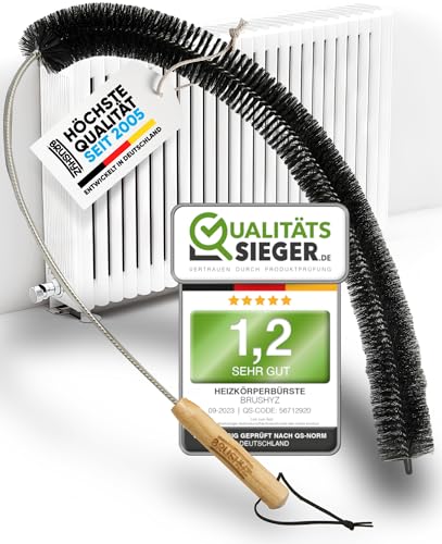 Heizungsbürste [Note 1,2] Heizkörperbürste lang 117cm kratzfrei mit weichen Borsten I Heizkörper Reinigungsbürste für besseres Raumklima I Heizkörper reinigen mit Flexibler Heizungsreinigungsbürste