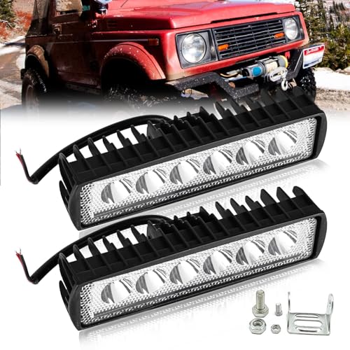 LED Arbeitsscheinwerfer, 2 Stück 18W Offroad LED Scheinwerfer 12V/24V Zusatzscheinwerfer 6000K Arbeitslicht IP67 Wasserdicht Rückfahrscheinwerfer für Auto, Truck, SUV, Traktor oder schweres Gerät