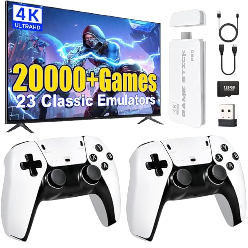 2025 Upgrade Retro Konsole Game Stick, 21.000+ Klassikern Spiele, Plug & Play für TV HDMI mit 2 Wireless Controllern, Ideal Für Familien & Nostalgie-Gamer (Enhanced Edition)