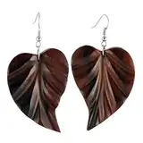 ISLAND PIERCINGS handgefertigte Ohrringe Hänger Blatt aus Holz ER287