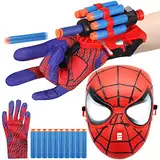 Spider Launcher Handschuh mit Kinder Maske,Handgelenk Spielzeug Set,Spielzeug Held Launcher für Cosplay,Handschuh Lustiges Lernspielzeug,Kinder Geschenk