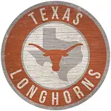 GameDay Novelties Texas Longhorns 30,5 cm Kreis mit Bundesstaat- und Team-Logo, Holzschild