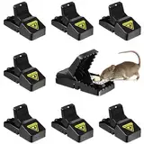 Diompirux 8 Stück Mausefalle, Wiederverwendbar Mouse Trap Profi, ohne Rattengift, Extrem effektive Mouse Trap, Sicher leichte Anwendung, ideal Rat Trap für Haus, Küche, Garten